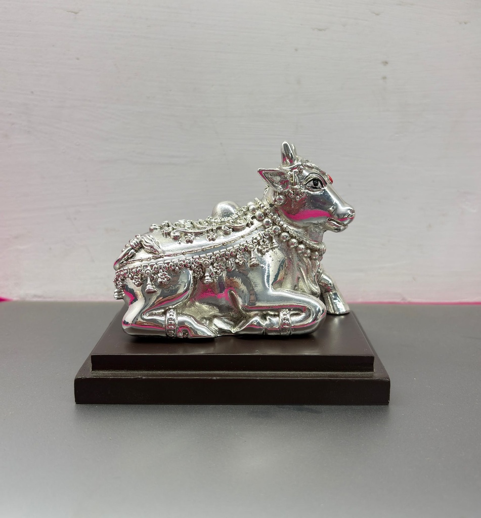 [KDC-DEC-0137] Decorative Figure - Nandi Ji With Wood