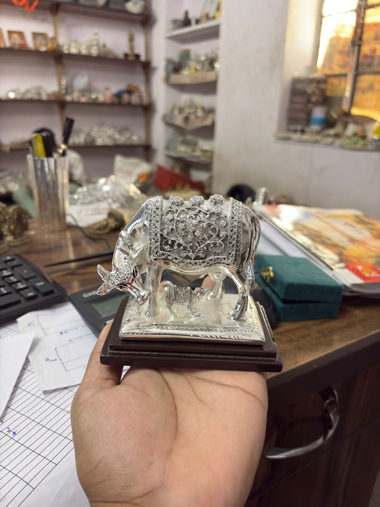 [KDC-DEC-0138] Decorative Figure - Cow & Calf With Wood